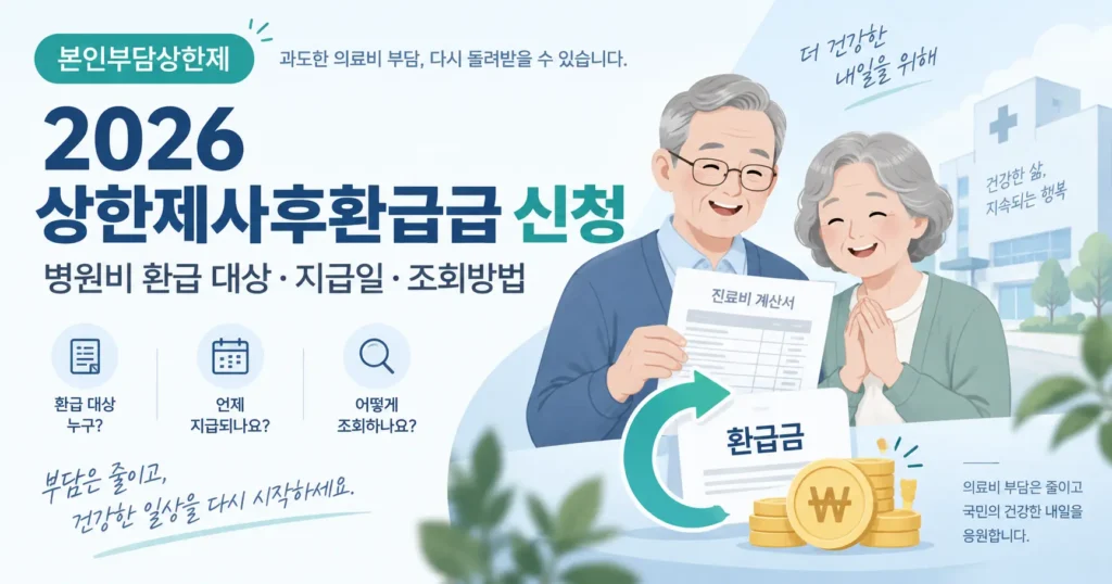 2026 상한제사후환급금 신청 본인부담상한제 병원비 환급 조회