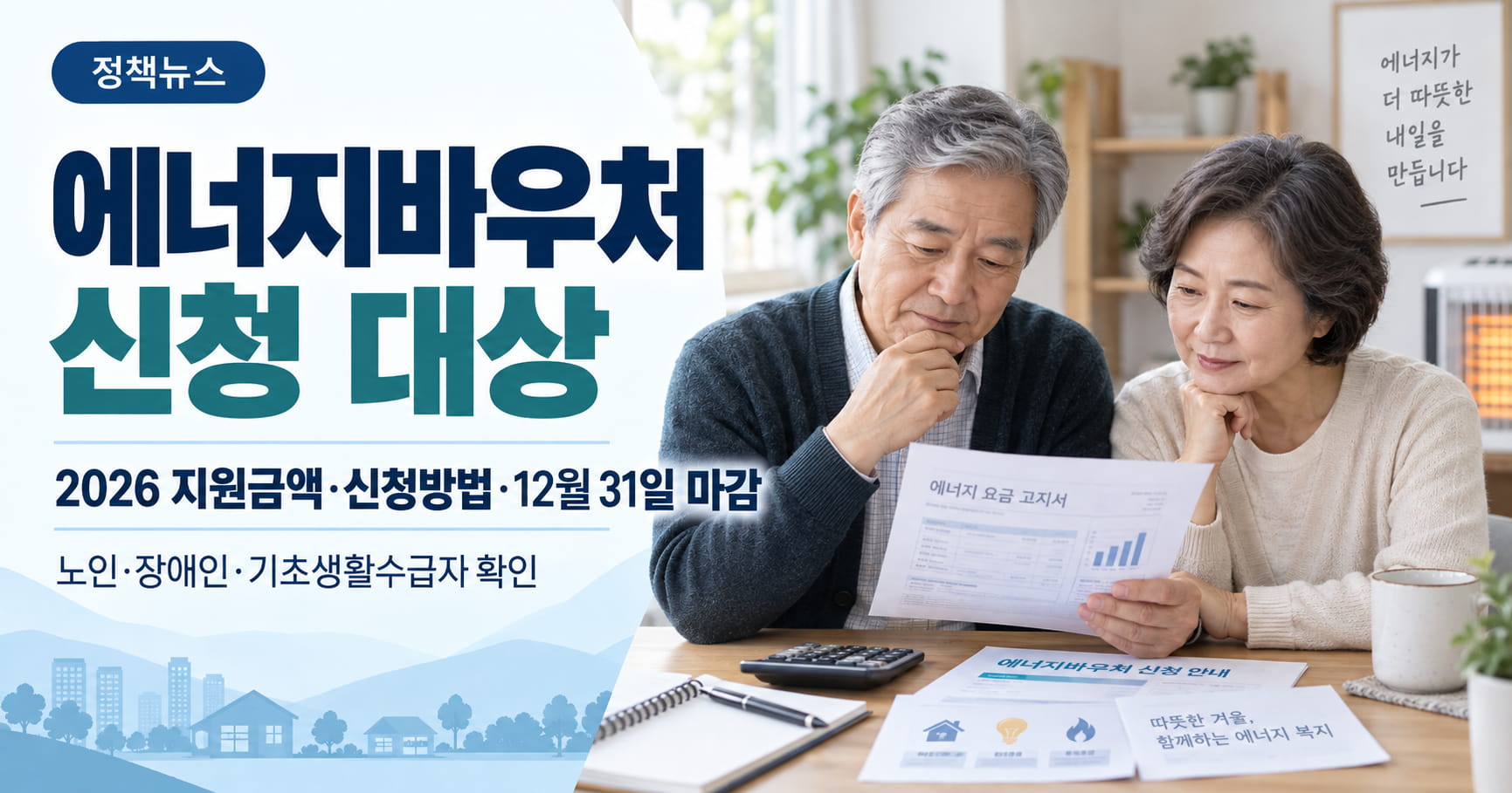 에너지바우처 신청 대상 65세 이상 노인 전기 가스요금 지원