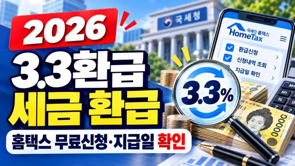 2026 3.3환급｜알바·프리랜서 홈택스 무료 신청·지급일·부양가족 영향