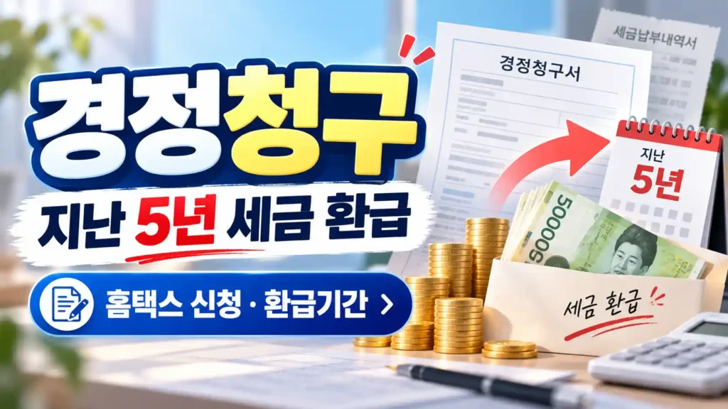 2026 경정청구 지난 5년 세금 환급 홈택스 신청 환급기간